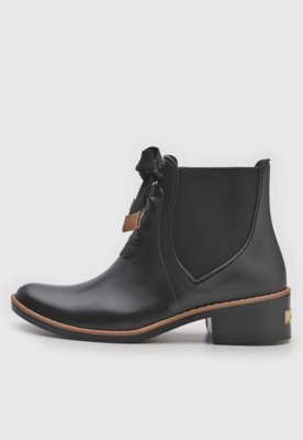 Bota Chelsea Colcci Cano Baixo Gorgurão Preto