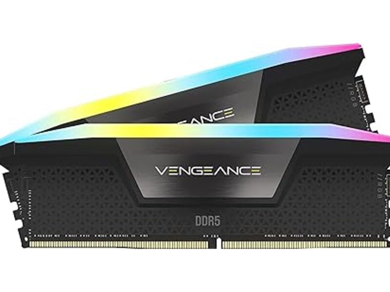 CORSAIR Memória de computador VENGEANCE RGB DDR5 RAM 32GB (2x16GB) 6000MHz CL36-44-44-96 1,35V Intel XMP 3.0 – Preto (CMH32GX5M2E6000C36)