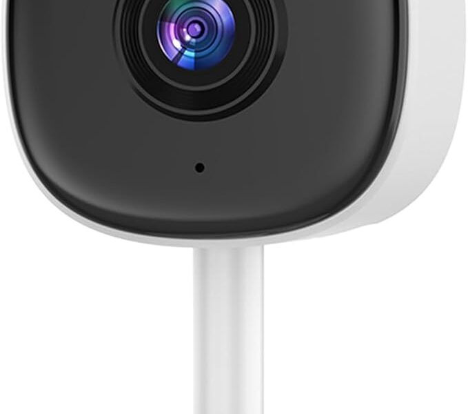 Câmera de Segurança Interna WiFi, Lente Ultra Grande Angular, Detecção de Pessoas, Alertas em Tempo Real, Monitoramento por App