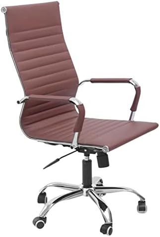 Cadeira de Escritório Esteirinha Base Cromada com Rodinha Fortt Praga Marrom – CEF02-M