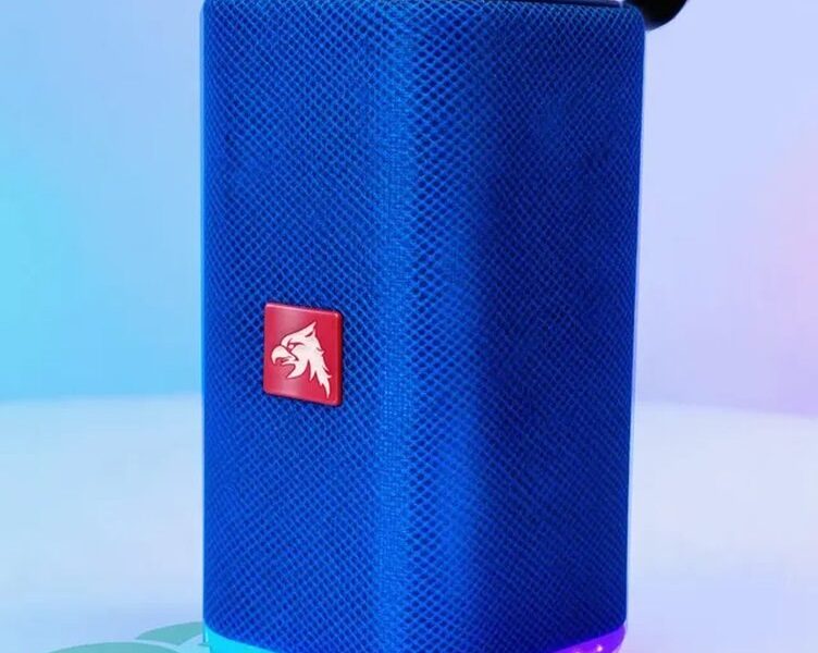 Caixa De Som Soundbox Bluetooth Multimidia Cartão Sd Rádio Fm Usb Led Rgb Pholex Azul