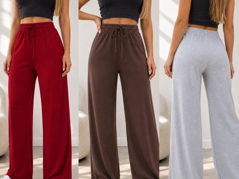 Calça Pantalona Feminina Cintura alta Básico sem bolso