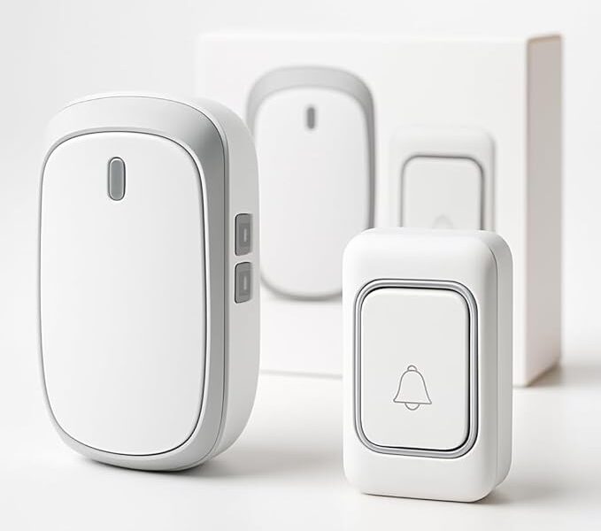 Campainha Sem Fio Residencial, Bivolt 110-220V, Longo Alcance de Comunicação, Não Precisa de Cabos, Resistente a Chuva, Kit Completo Com Campainha, Receptor, Pilha e Fixadores, 36 Tipos de Toques