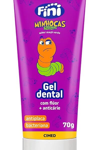 Carmed Fini Minhocas Gel Dental com Flúor Sabor Maçã Verde 70g