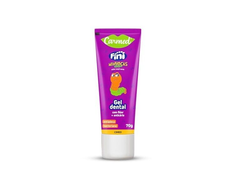 Carmed Fini Minhocas Gel Dental com Flúor Sabor Maçã Verde 70g