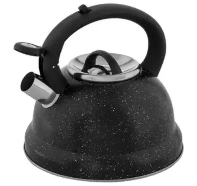 Chaleira Brinox 2,7 L Com Apito Linha Roma Preto Marble
