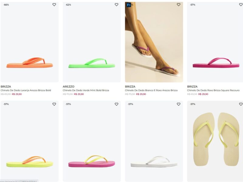Chinelo Arezzo por R$ 29,90