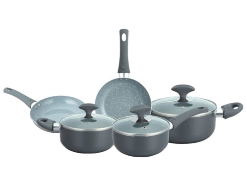 Conjunto de Panelas Cerâmica Cazza Chef Cinza 5 Peças