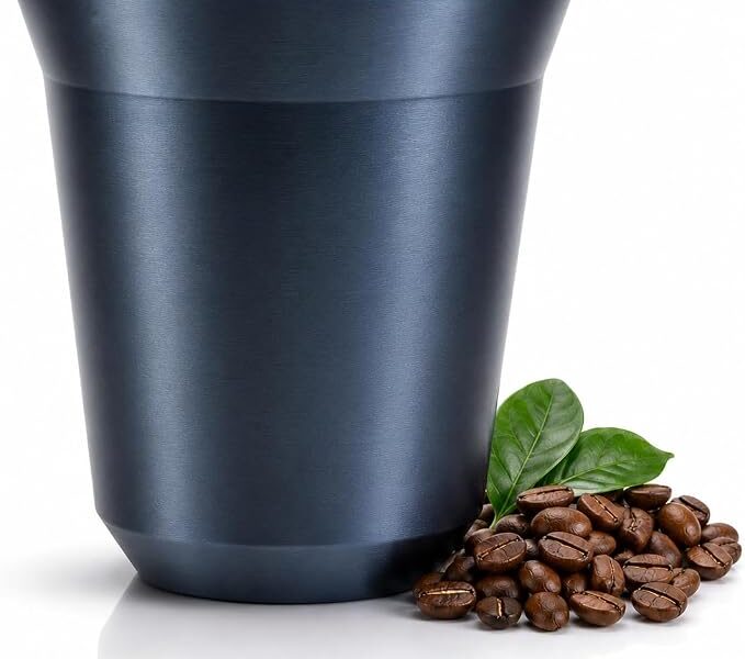 Copo de Café Espresso Inox 160ml – Parede Dupla Isotérmica Reutilizável e Resistente, Ideal para Café, Chá e Bebidas Quentes ou Frias (Azul Escuro)