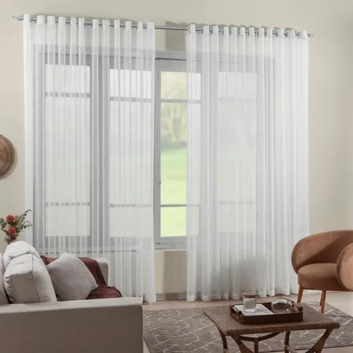 Cortina De Voil Voal 5.00×2.80 Para Varão Sala E Quarto