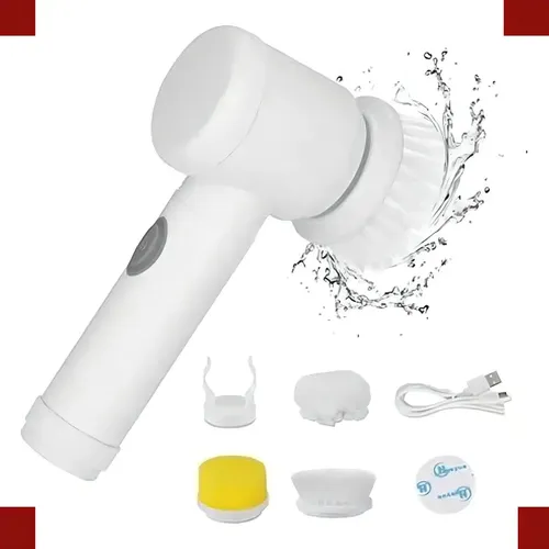 Escova de limpeza Elétrica Bivolt Giratória Recarregável Esfregão Limpa Tudo Casa Banheiro Cozinha