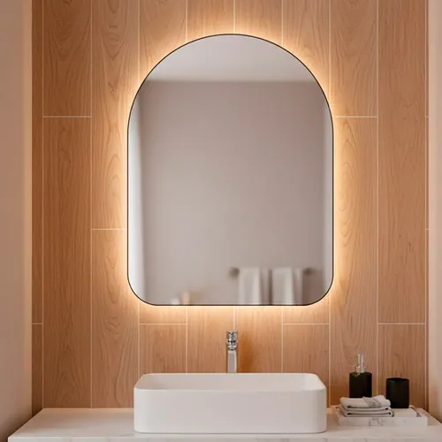 Espelho Orgânico Capela Led 44×64 Para Sala Quarto Banheiro Moldura Capela Led Frio
