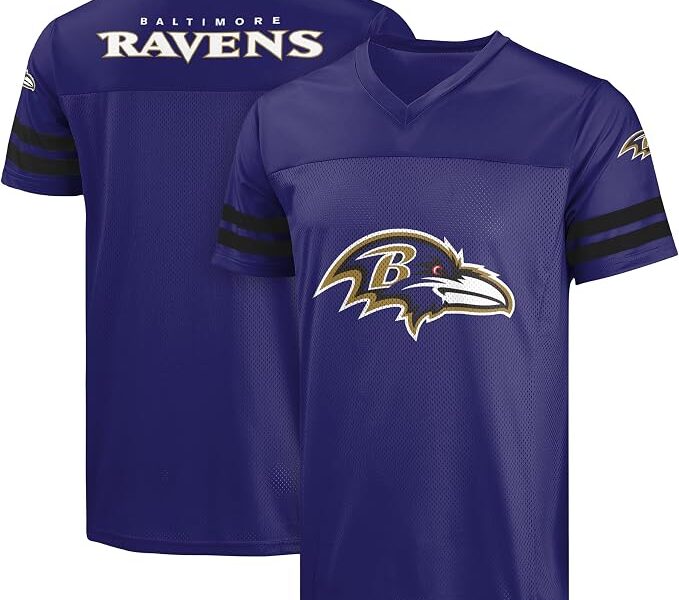 FOCO Camiseta masculina oficialmente licenciada pela NFL com logotipo principal do dia do jogo