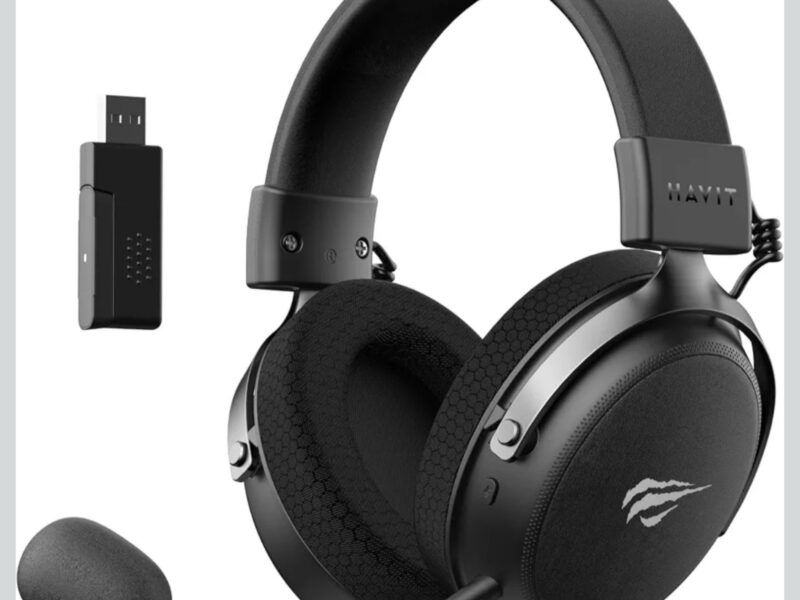 Fone de Ouvido Headset Havit H2015 Pro Black, 5 Modos de Conexão, 2.4GHz, Bluetooth, Cabo USB e 3,5mm
