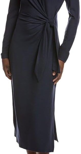 Formal Erlot Knotted Waist Long Sleeve Dress BOSSFeminino