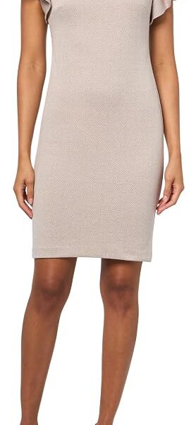 Formal Herringbone Knit Flutter Sleeve Mid Length Dress Tommy HilfigerFeminino