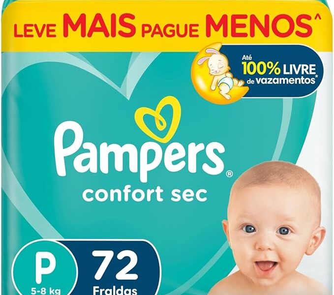 Fralda Pampers Confort Sec Tamanho P 72 Unidades