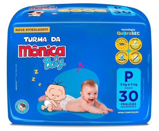 Fralda Turma da Mônica Baby Jumbo P 30 Unidades