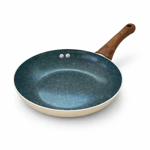 Frigideira Cerâmica Antiaderente Granito 20cm Para Fogão A Gás Indução Cooktop Panela Frita Sem Óleo Não Gruda Profissional THL-HOME