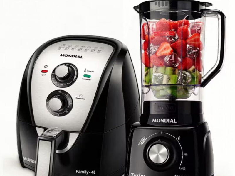 Fritadeira Elétrica Sem Óleo Air Fryer AFN40BI 4L + Liquidificador Turbo Power L-99 FB 500W Mondial