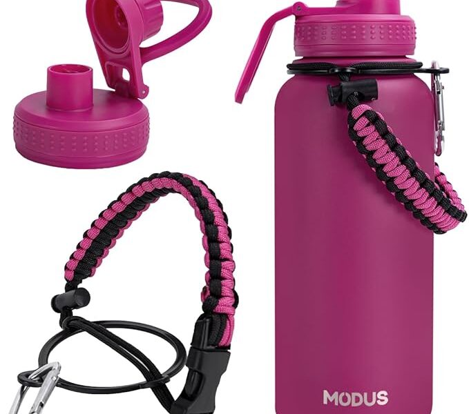 Garrafa Térmica De Água Isolada 950ml De Aço Inox Com Alça