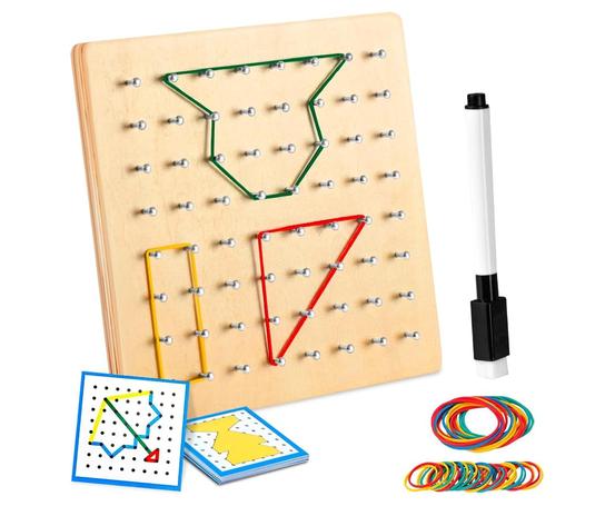 Geo Board Madeira, 23 Cartões Padrão e 40 Elásticos