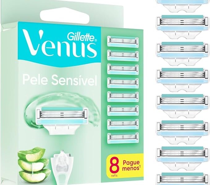 Gillette Venus Pele Sensível Carga para Aparelho de Depilar, 8 Unidades