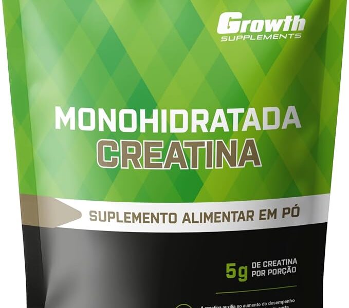 Growth Supplements – Creatina 500g Pouch Treino Musculação Dieta Alta Performance – Growth Supplements