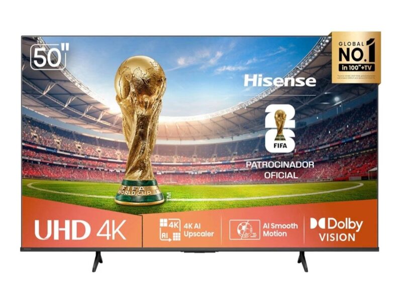 Hisense Smart TV 4K 50″ Polegadas 50A6NV com Dolby Vision, HDR10, HLG, Dolby Gaming, Film Maker, DTS Virtual X, Compatibilidade Alexa e Google Home