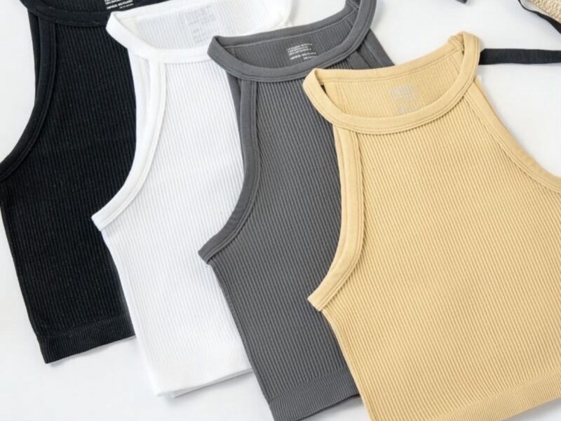 Jcolour Kit 3 Blusinha Feminina Básica Canelada Tendência de Verão para Yoga Pilates Fitness Corrida