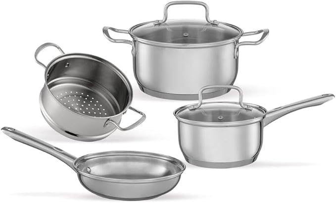 Jogo de Panelas Brinox Aço Inoxidável Fundo Triplo 4 Peças Jasmin com Indução