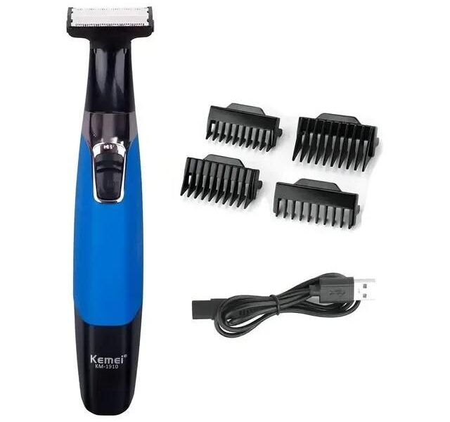 Kemei Barbeador Eletrico 1910 Removedor Pelos Intimo Mas Fem Azul