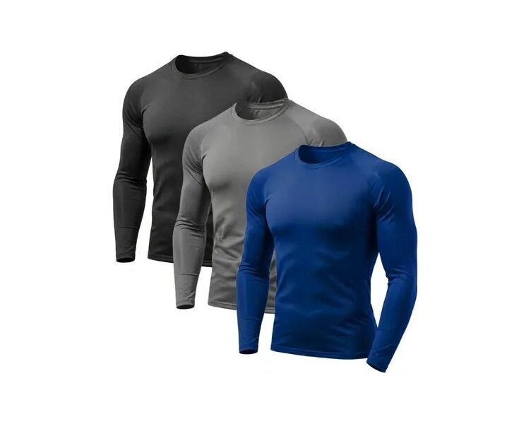 Kit 3 Camisa Segunda Pele Masculina Manga Longa Proteção Uv