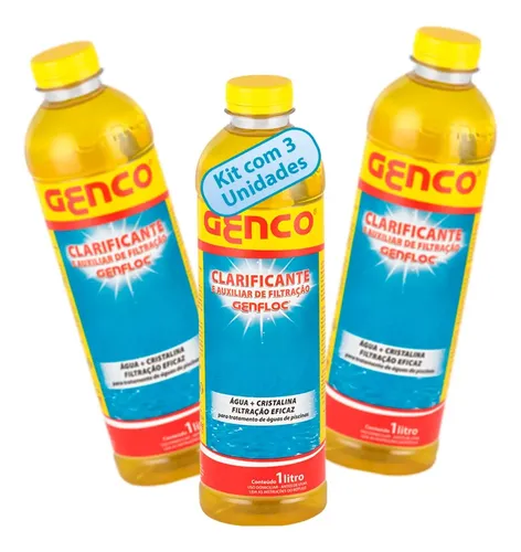 Kit 3 Clarificante E Auxilitar De Filtração Genfloc Piscinas