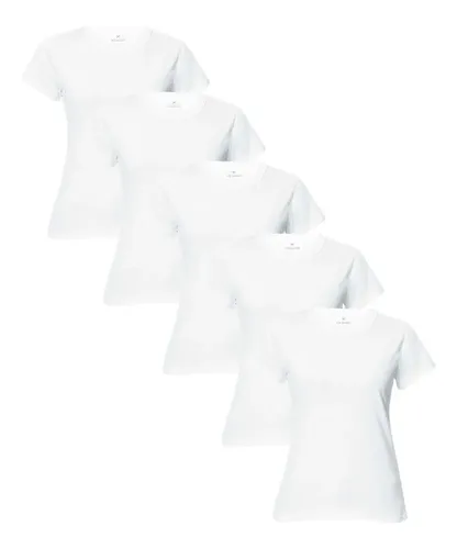 Kit 5 Camisetas Feminina Manga Curta Branca Hering