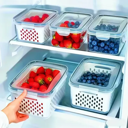 Kit De 9 Potes Organizadores De Plástico Para Geladeira Cinz
