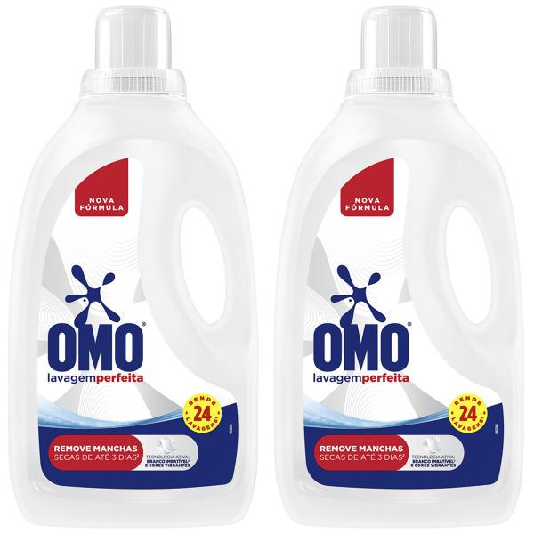 Kit Sabão Líquido 5L 2 Unidades Omo Multiação – Lavagem Perfeita – Sabão Líquido –