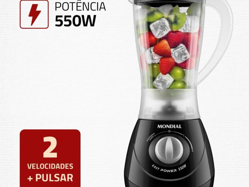 Liquidificador Mondial 1,5l Easy Power 550w L-550-b Cor Preto
