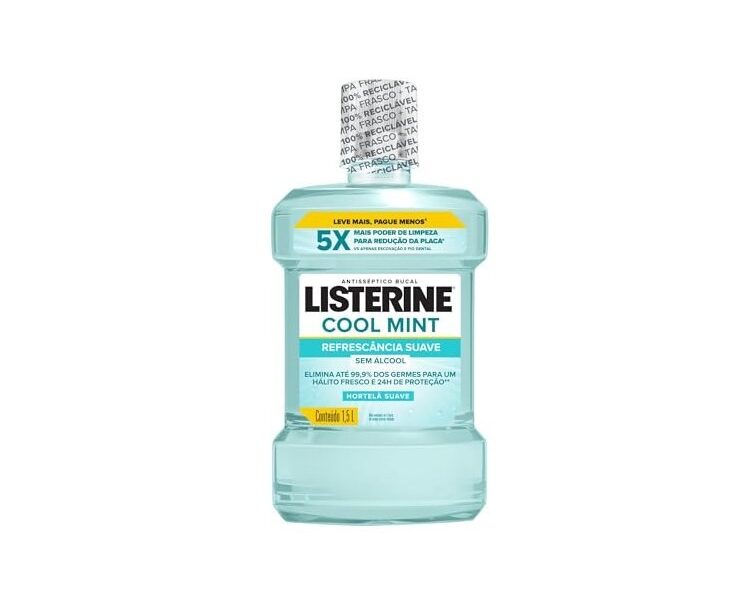 Listerine Cool Mint Enxaguante Bucal Sem Álcool, 1,5l