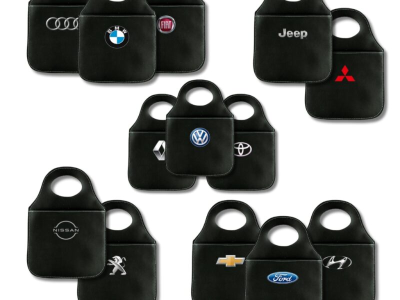 Lixeira Automotiva Porta Lixo Couro Reforçado Universal Fiat Volkswagen Chevrolet Ford Renault