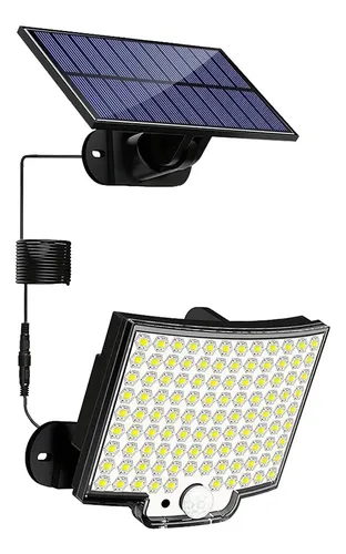 Luz De Parede Solar Split Square Remote Led Impermeável Ao A 3.7v Preto