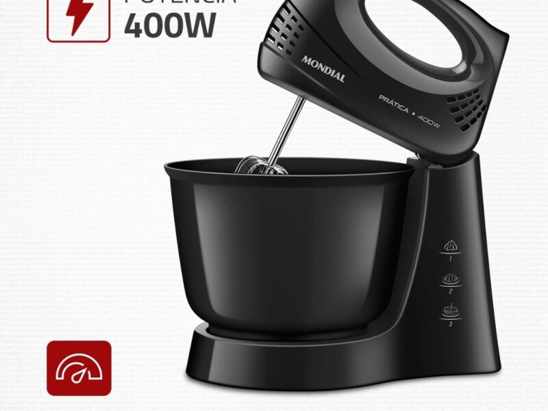 MONDIAL Batedeira Prática, Preto, 400W, 220V – B-44-B