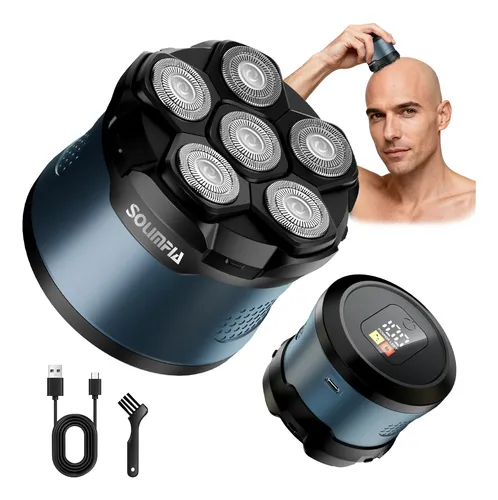 ,. Máquina De Cortar Cabelo Elétrica Recarregável Azul Com 127/220v