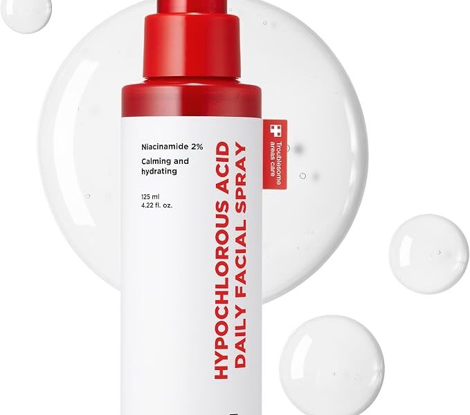 Medicube Power Spray Calmante, Spray de Ácido Hiproclórico para Todos os Tipos de Pele, Solução Diária para Pele Delicada e Cuidados Pós-Sol, Névoa Facial HOCI para Acalmar e Relaxar, Cuidados com a