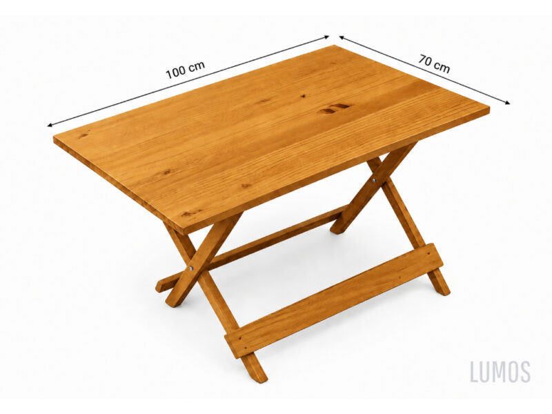 Mesa de 100×70 Dobrável Madeira Maciça Bar Restaurante