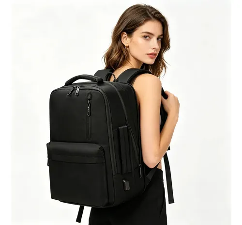 Mochila feminina, impermeável, reforçada, com capacidade expansível de 25 a 40 L, capaz de acomodar um laptop de 15,6 polegadas, com porta de carregamento SUB na Meli por R$ 66,99
