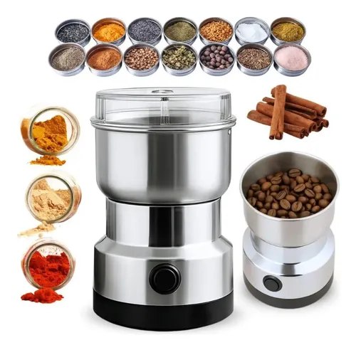 Moedor De Café Elétrico Multifuncional Inox Grãos Temperos