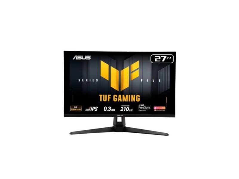 Monitor Gamer ASUS TUF 27″, QHD, 210Hz, 0.3ms, IPS, G-Sync Comp, FreeSync Premium, Ajuste de ângulo, Som Integrado – VG27AQ5A