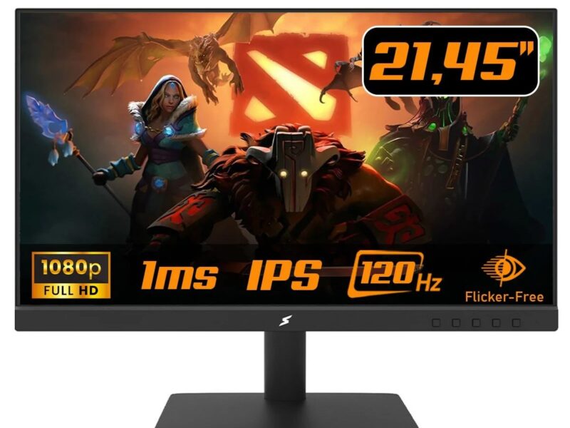 Monitor Gamer SuperFrame Ace, 21.45 Pol, Full HD, IPS, 120Hz, 1ms, Flicker-Free, HDMI/VGA, SF-MN-ACE21FSIFC1B