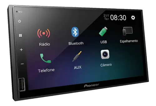 Multimídia Pioneer Dmh-145br 7&quot Pol Usb Espelhamento Android Cor Preto